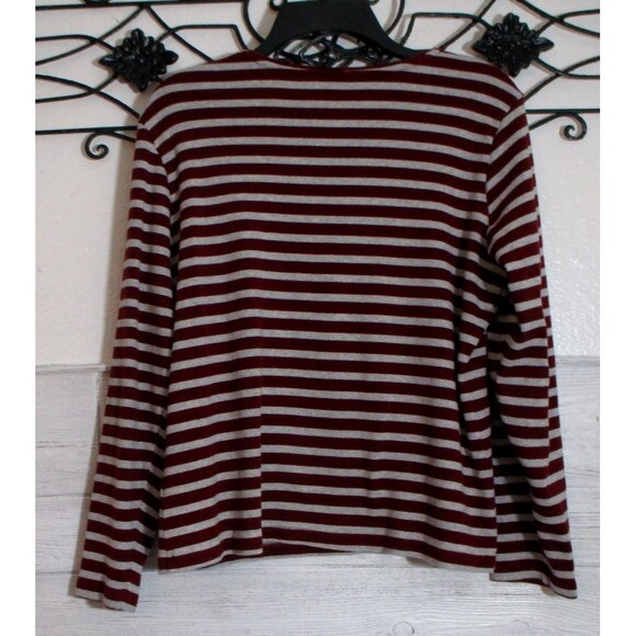 Christopher & Banks Women's Top Size PL Long Sleeve Multicolored Striped - Picture 2 of 5
